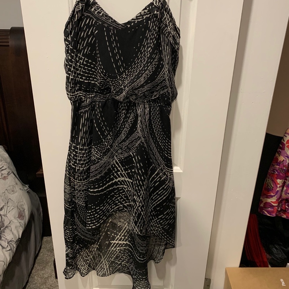 Black and white high-low dress